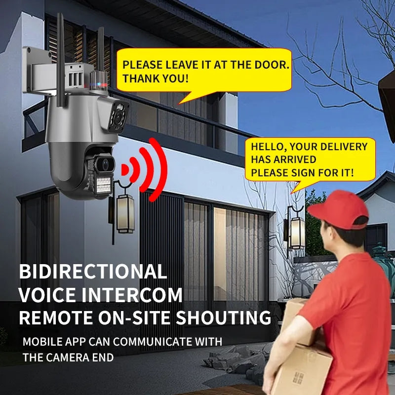 Sigurnosna Dual Kamera za Video Nadzor Sa AI Detekcijom i sirenom 4k 8x zoom