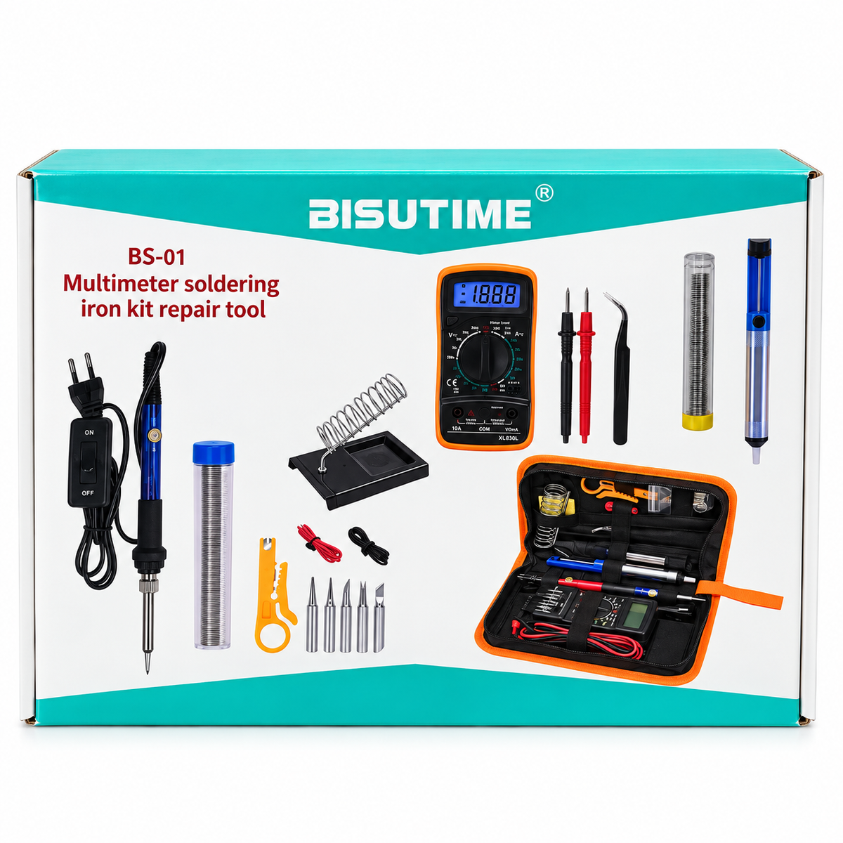 Set za Lemljenje sa Digitalnim Multimetrom i Priborom – BISUTIME BS-01
