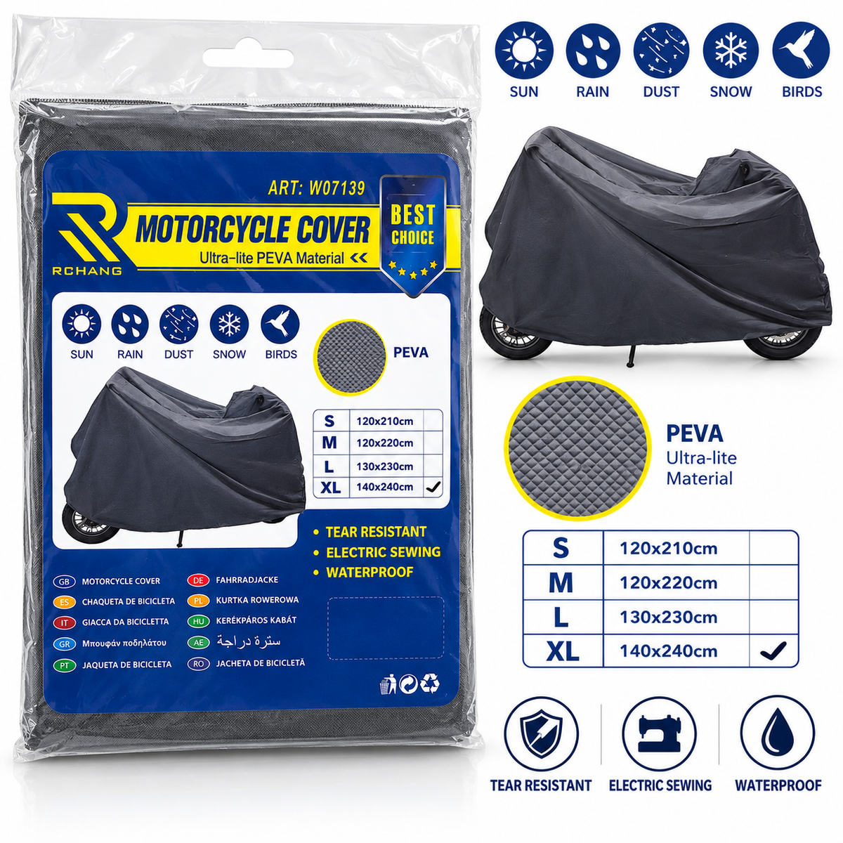 Zaštitna Navlaka za Motor i Skuter – Vodootporna S, M, L, XL