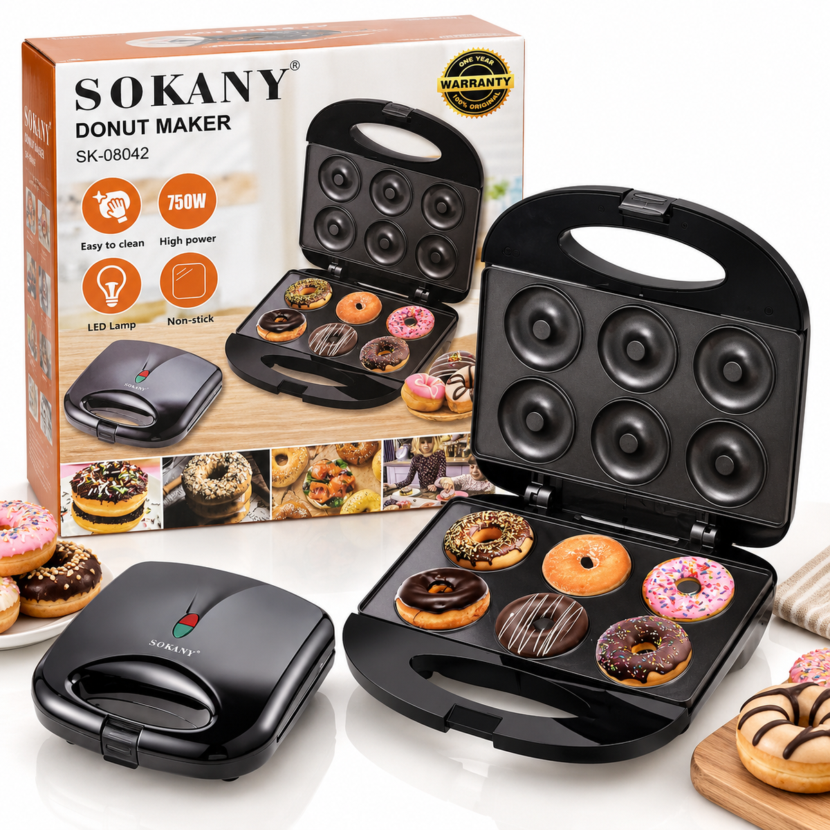 Sokany Aparat za Mini Krofnice 750W – 6 Krofnica
