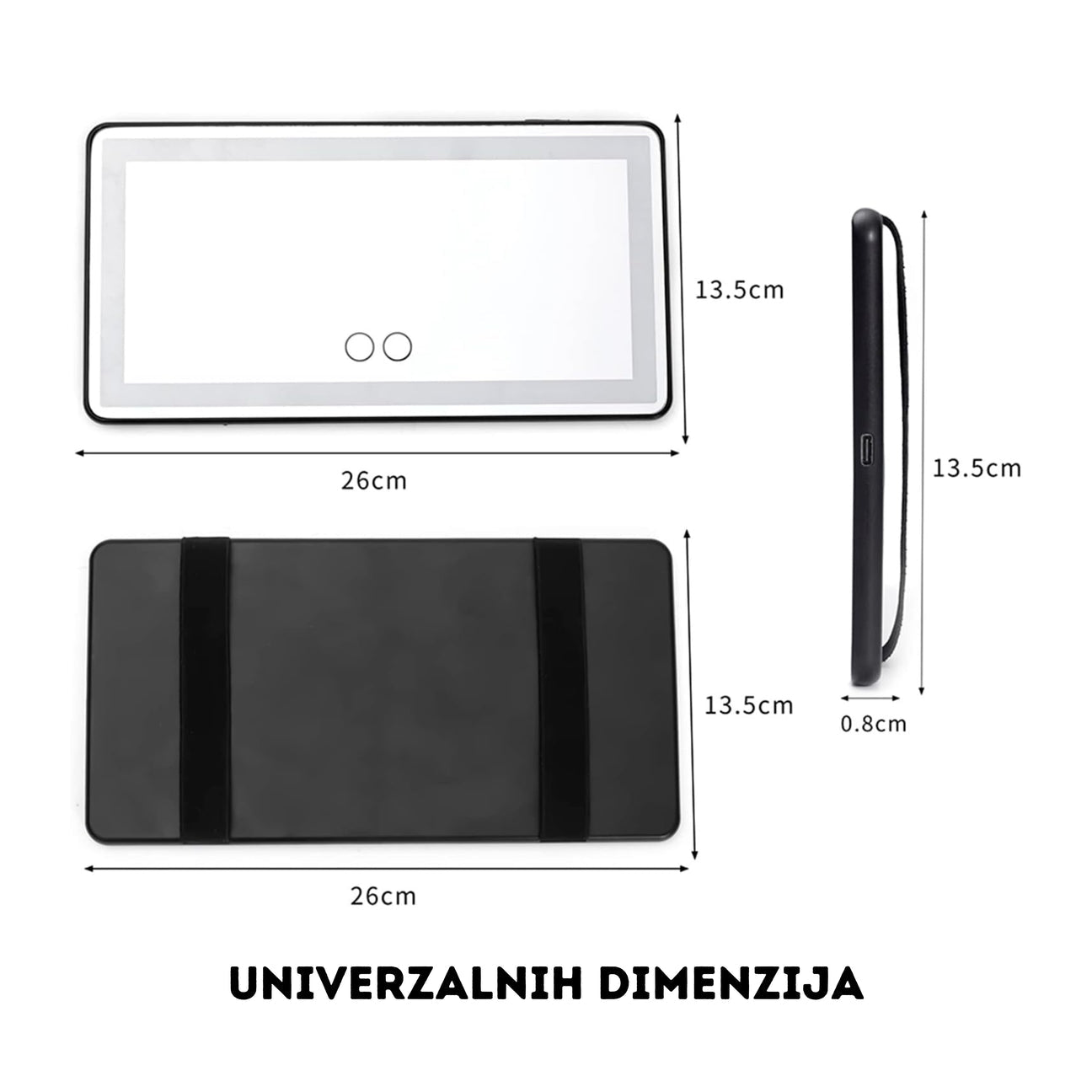 LED ogledalo za šminkanje u autu