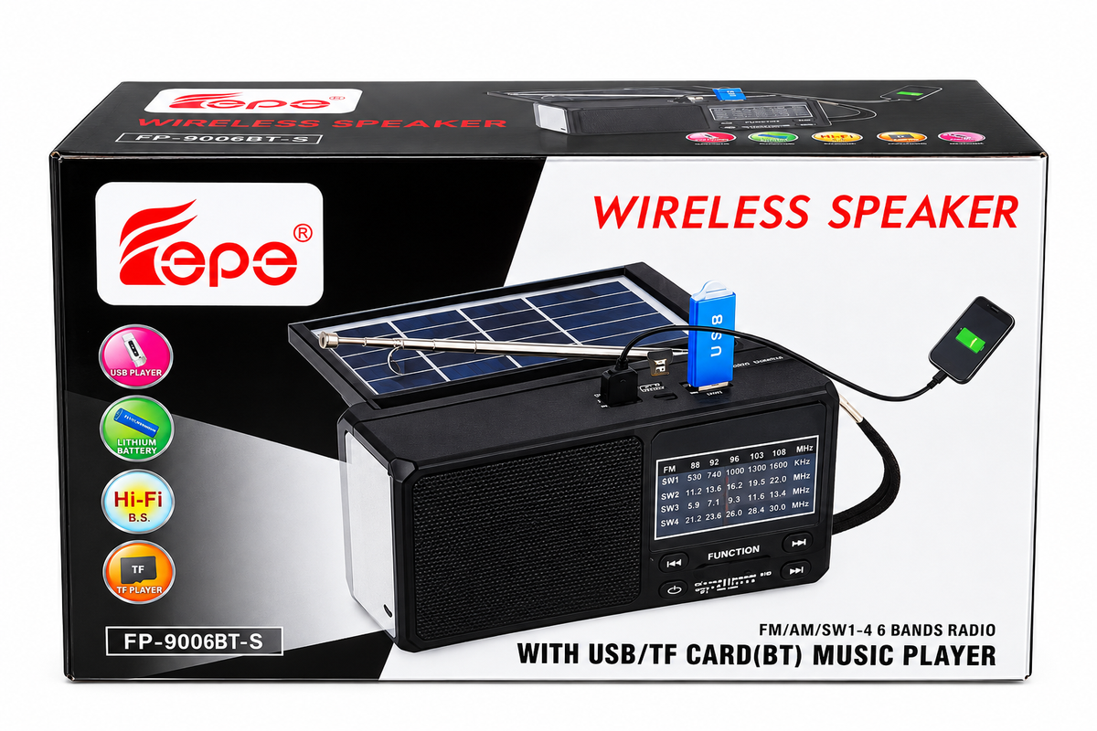 Prenosivi Radio sa Solarnim Panelom i Bluetooth Vezom