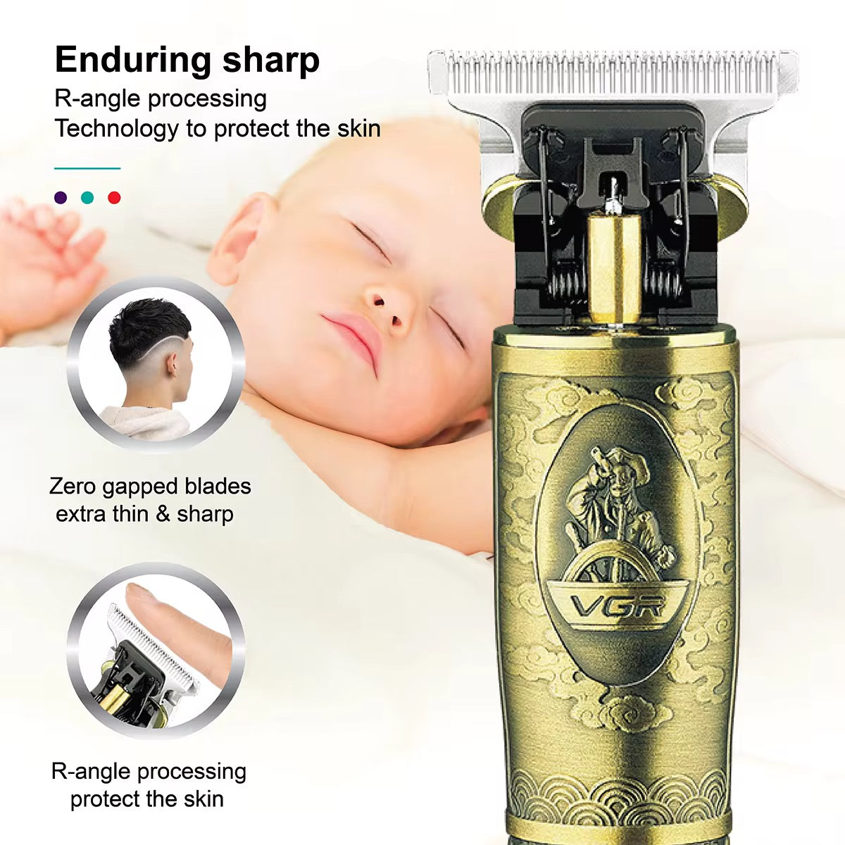 Profesionalni Zlatni Trimer za Šišanje i Brijanje VGR V - 081