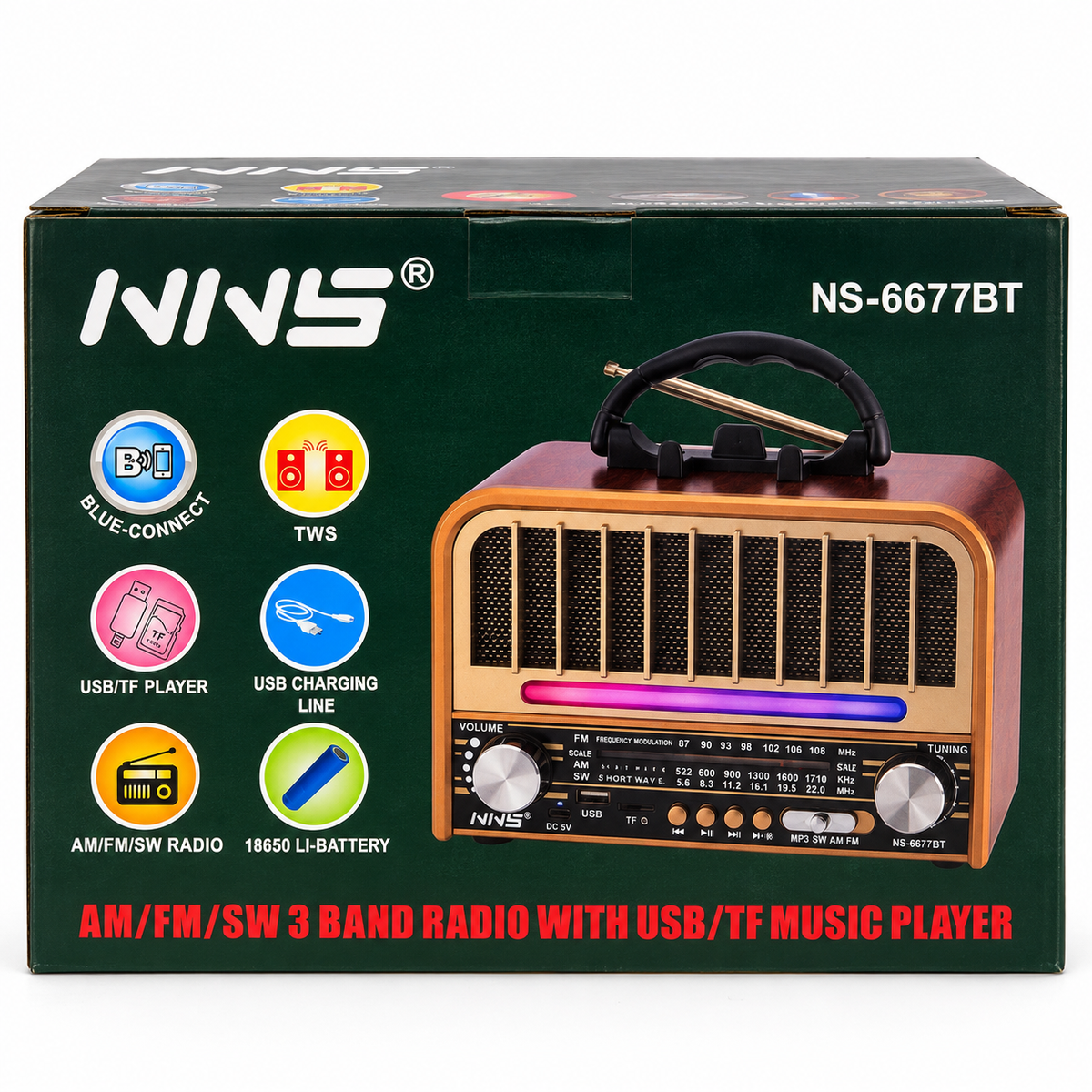Prenosni Retro Radio sa Bluetooth i USB/TF Plejerom