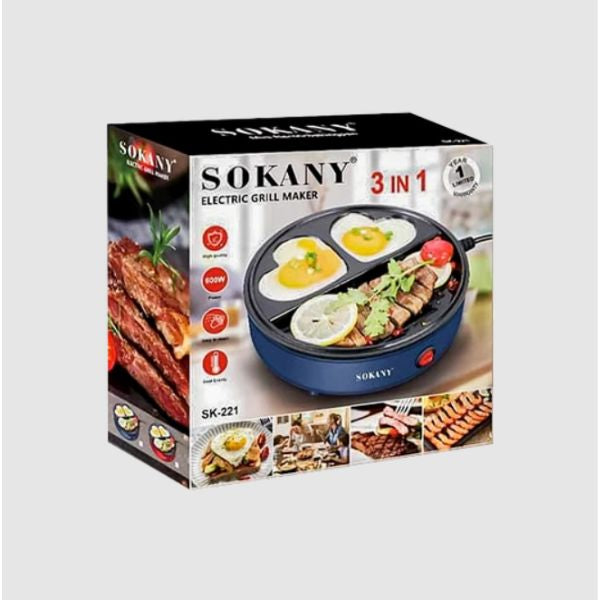 Mini električni gril tiganj - Sokany 3u1