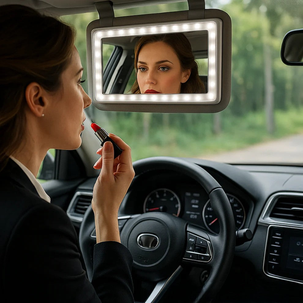 LED ogledalo za šminkanje u autu
