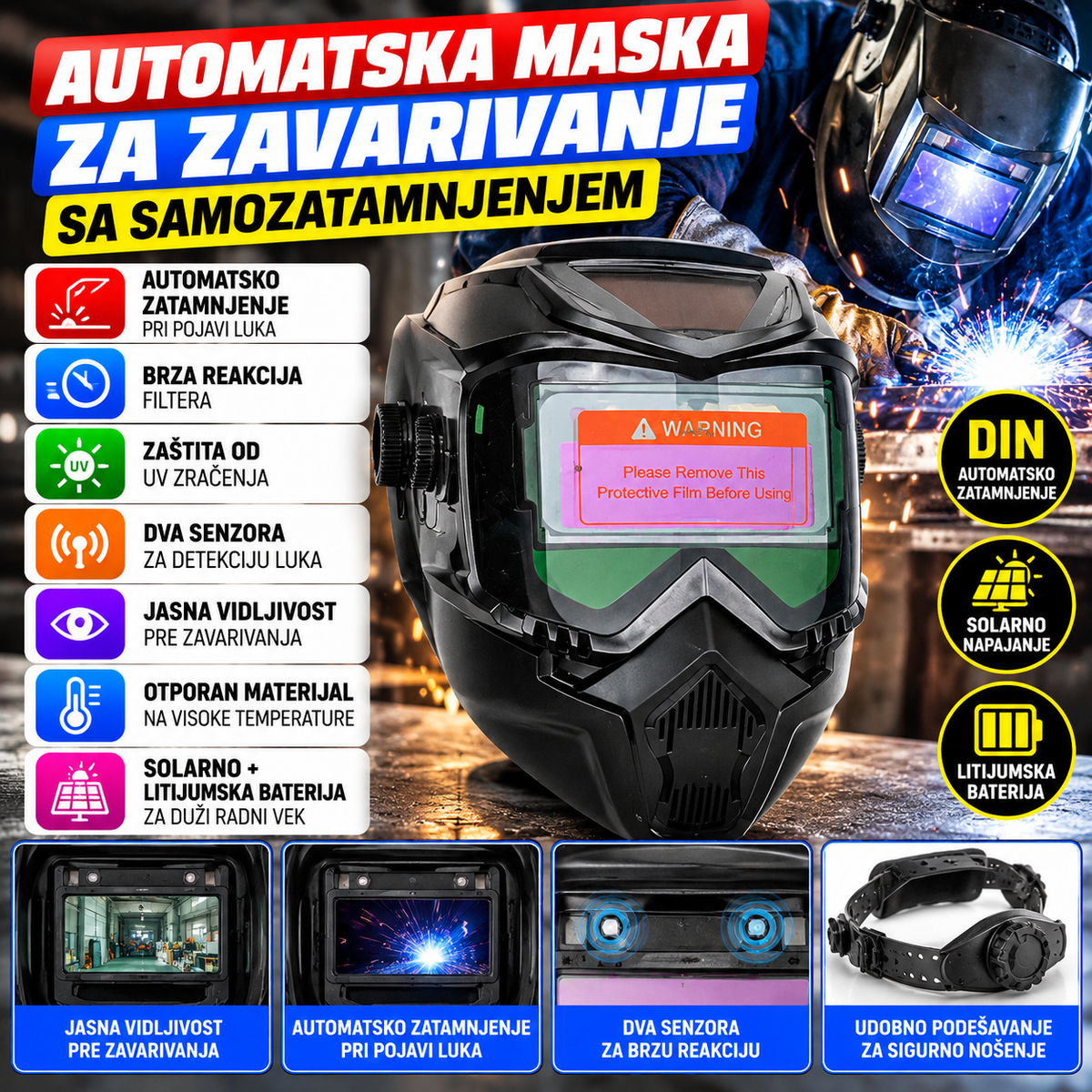 Automatska Maska za Zavarivanje sa Zatamnjenjem