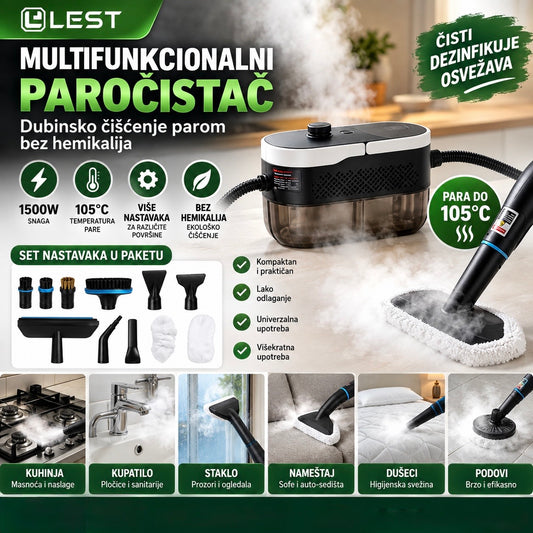 Multifunkcionalni Paročistač 1500W – 105°C sa Setom Nastavaka