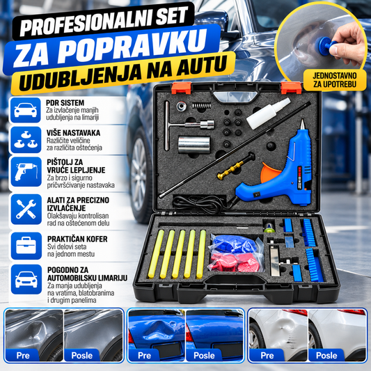 Profesionalni PDR Set za Popravku Udubljenja na Autu