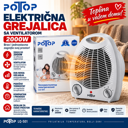 Električna Grejalica sa Ventilatorom 2000W