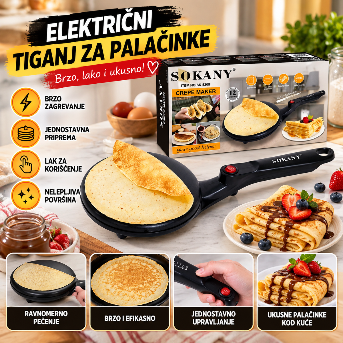 Električni Tiganj za Palačinke