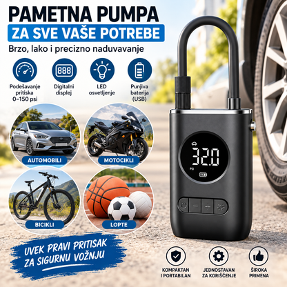Prenosiva Digitalna Mini Pumpa 150 PSI – Punjiva
