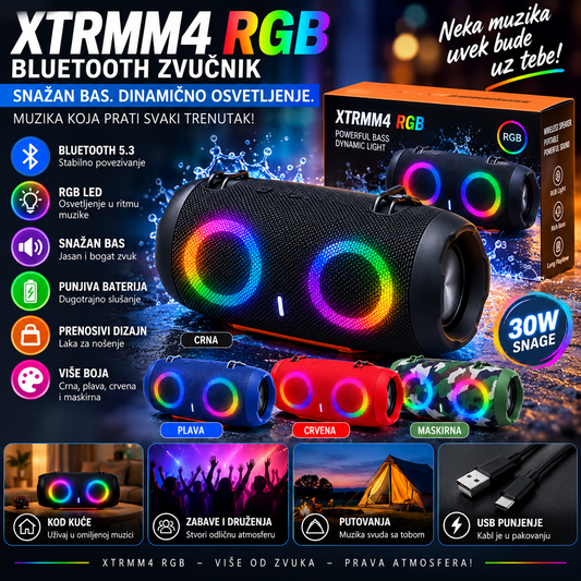 Bluetooth Zvučnik XTRMM4 RGB sa LED Osvetljenjem
