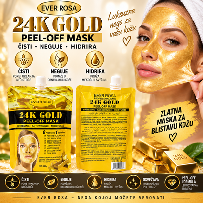 24K Gold Peel-Off Maska za Lice 1+1 gratis