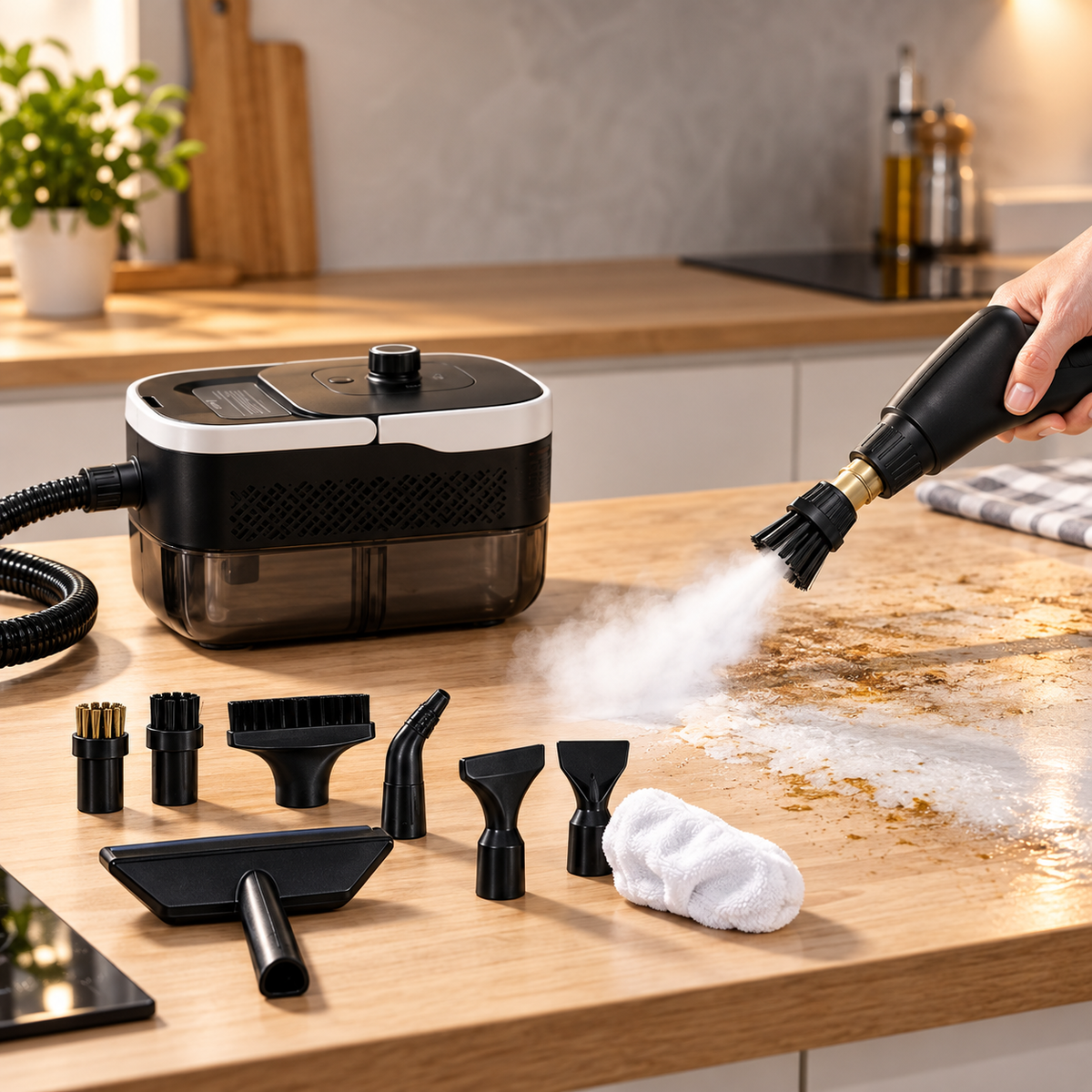 Multifunkcionalni Paročistač 1500W – 105°C sa Setom Nastavaka