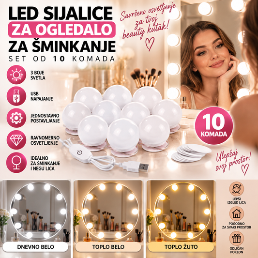 LED sijalice za ogledalo za šminkanje – 10 komada