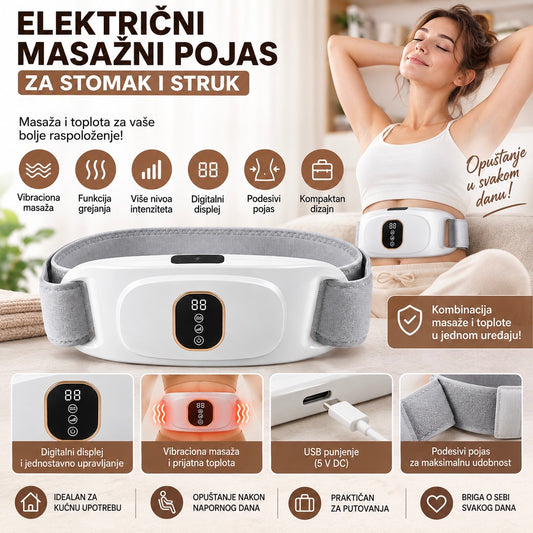 Električni Masažni Pojas za Stomak i Struk sa Grejanjem