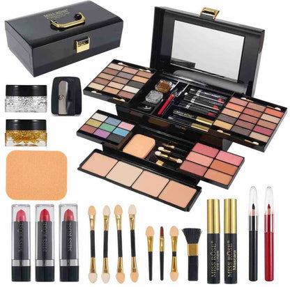 Miss Rose Profesionalni Set Šminke sa Ogledalom – Multifunkcionalni Makeup Kofer