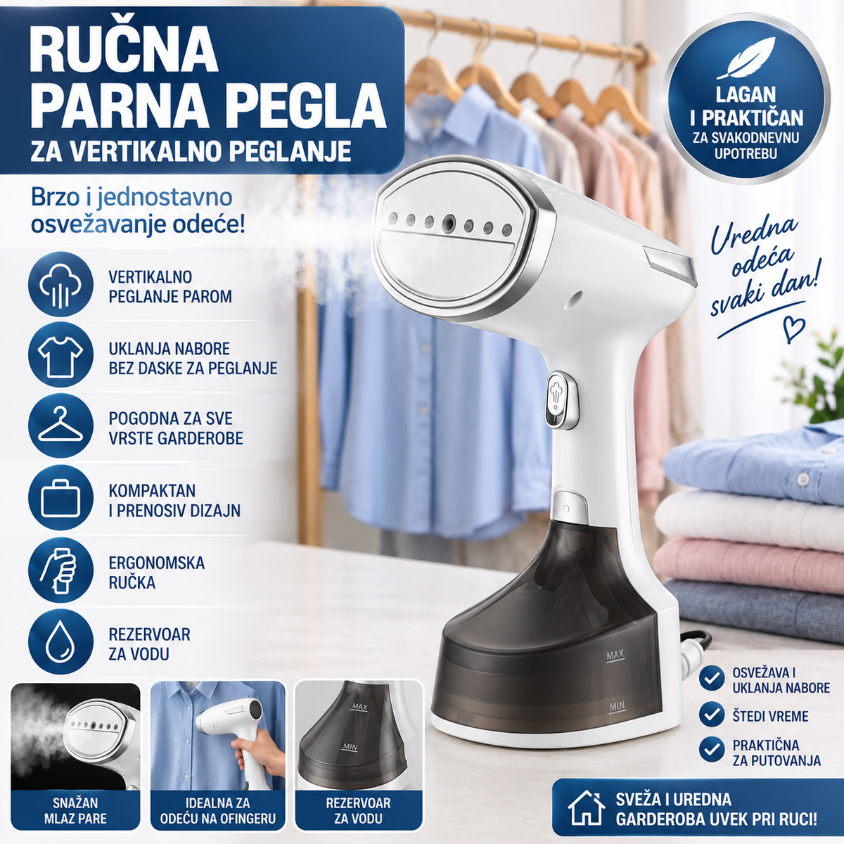 Ručna Parna Pegla za Odeću – Vertikalno Peglanje