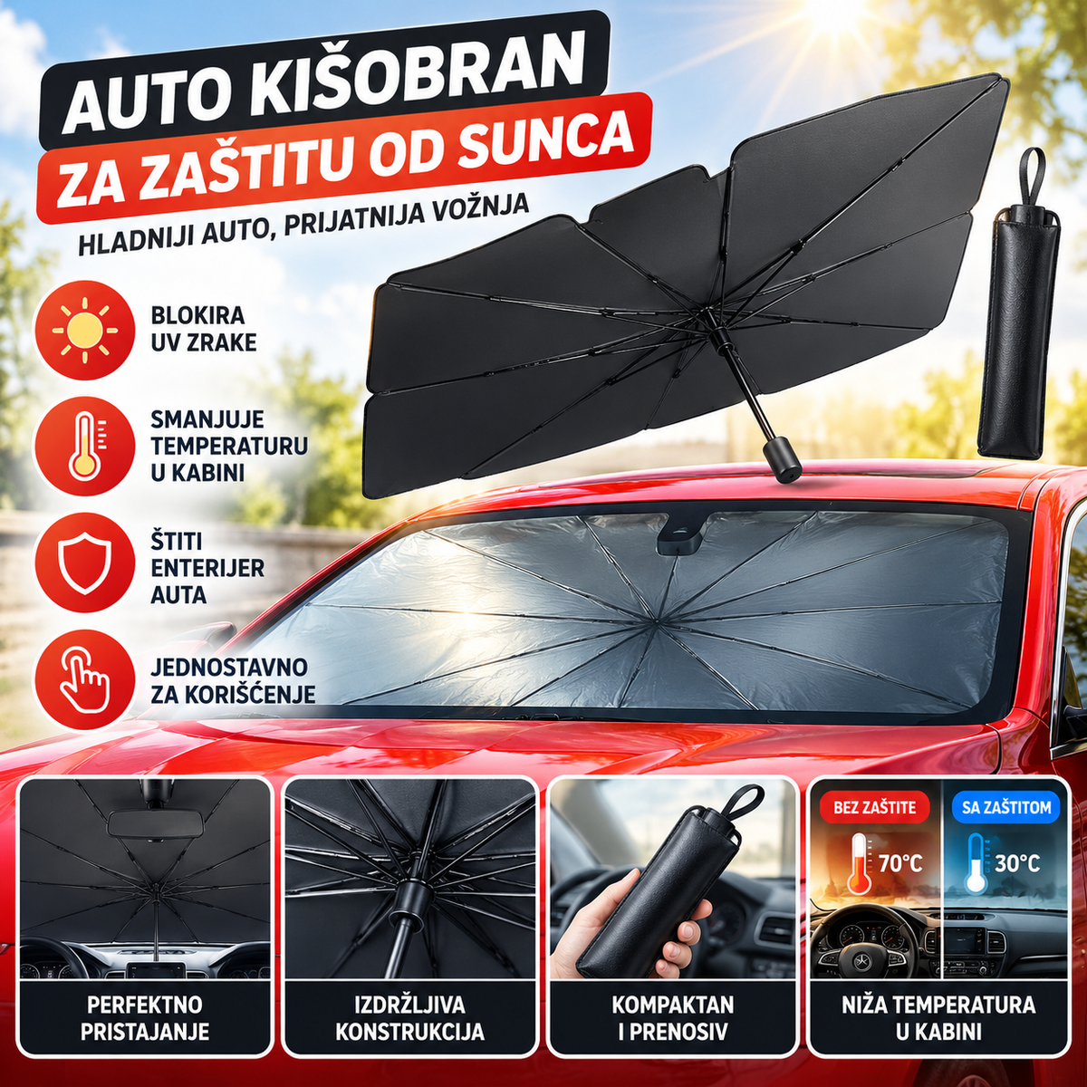 Auto Kišobran za Zaštitu od Sunca
