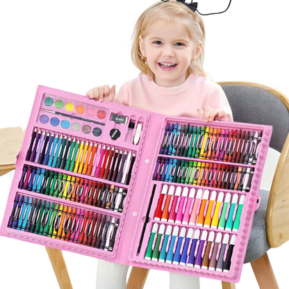 Kofer sa bojicama za decu - savršen set od 208 delova za crtanje i školu