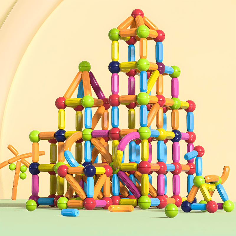 Magnetni set štapića i kugli - 64 delova