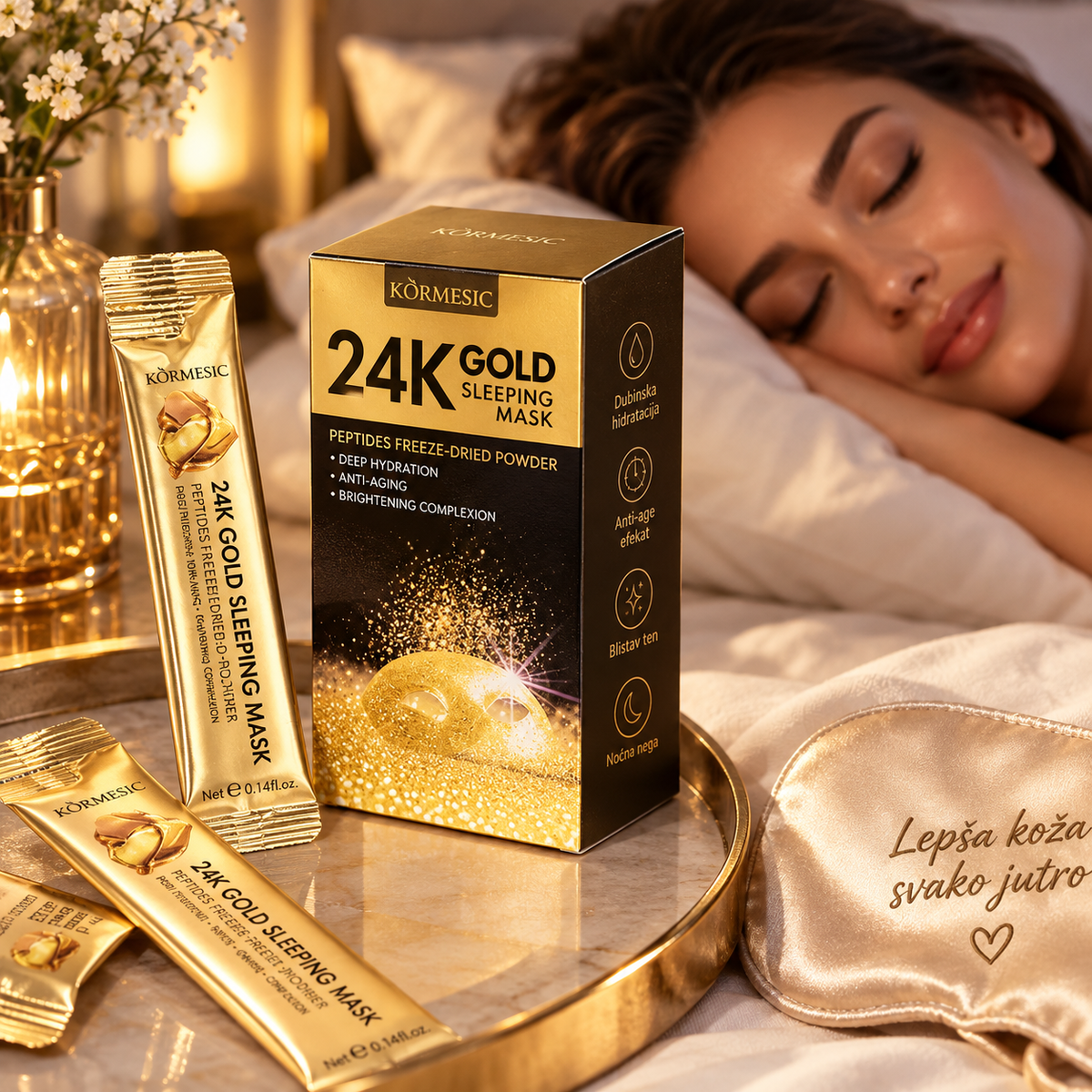 24K Gold Sleeping Mask – Noćna Maska za Lice