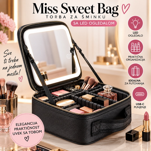 Torba za Šminku sa Led Ogledalom - Miss Sweet Bag