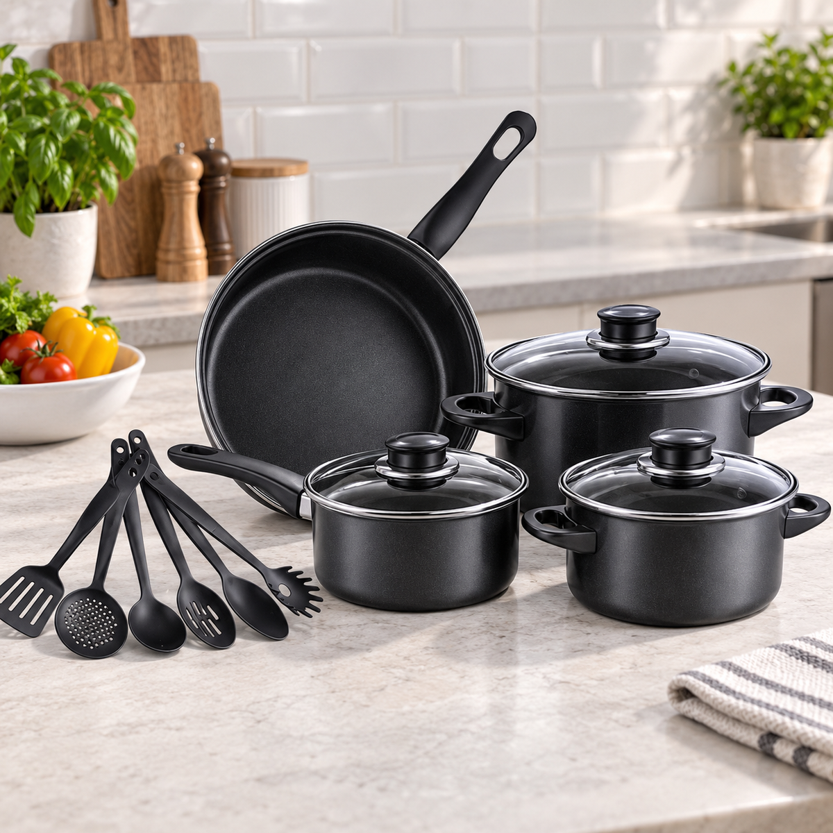 Set Posuđa za Kuvanje 13 Delova – Non-Stick