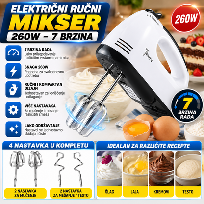 Električni Ručni Mikser 260W – 7 Brzina