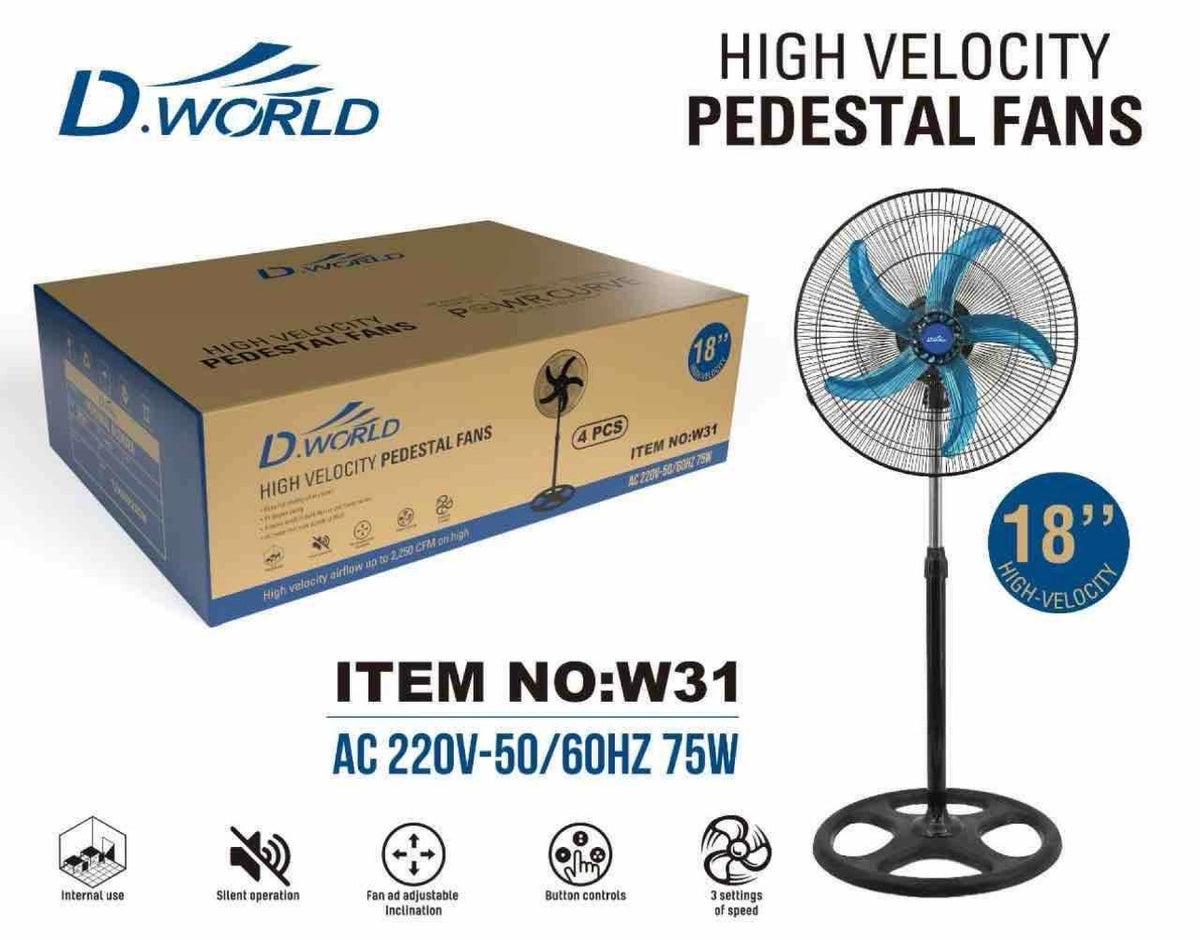 D-World Ventilator 18” 45cm 75W – Snažan i Tih