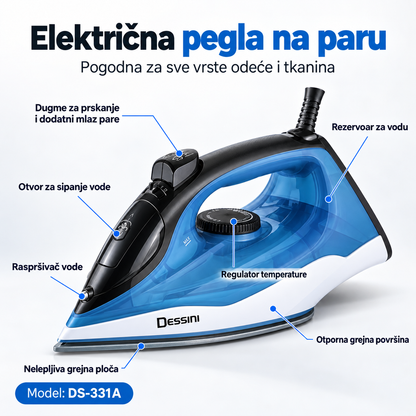 Parna Pegla 2000W sa Keramičkom Pločom