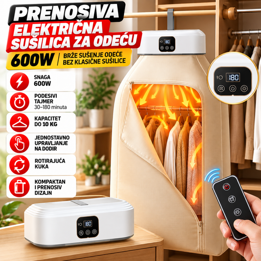 Prenosiva Sušilica za Odeću 600W