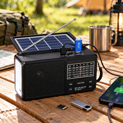 Prenosivi Radio sa Solarnim Panelom i Bluetooth Vezom