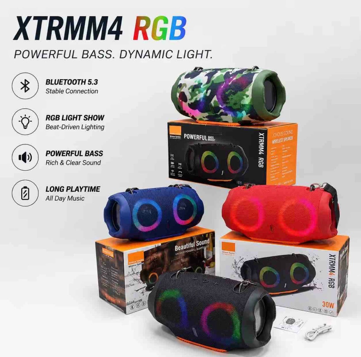 Bluetooth Zvučnik XTRMM4 RGB sa LED Osvetljenjem