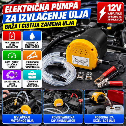 Električna Pumpa za Izvlačenje Ulja 12V