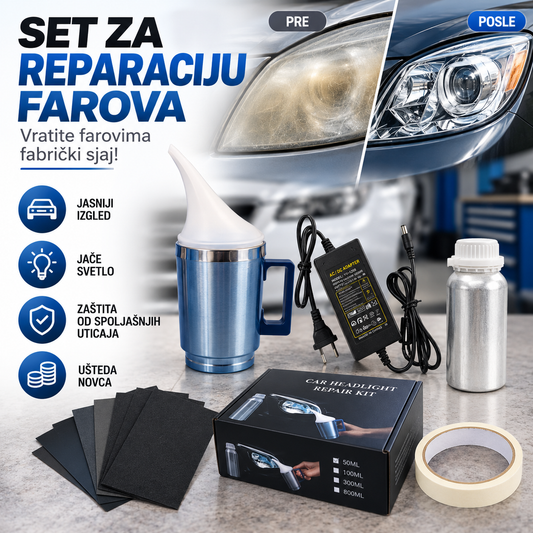 Set za Reparaciju i Polimerizaciju Farova