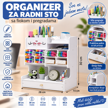Organizer za Radni Sto sa Fiokom i Pregradama