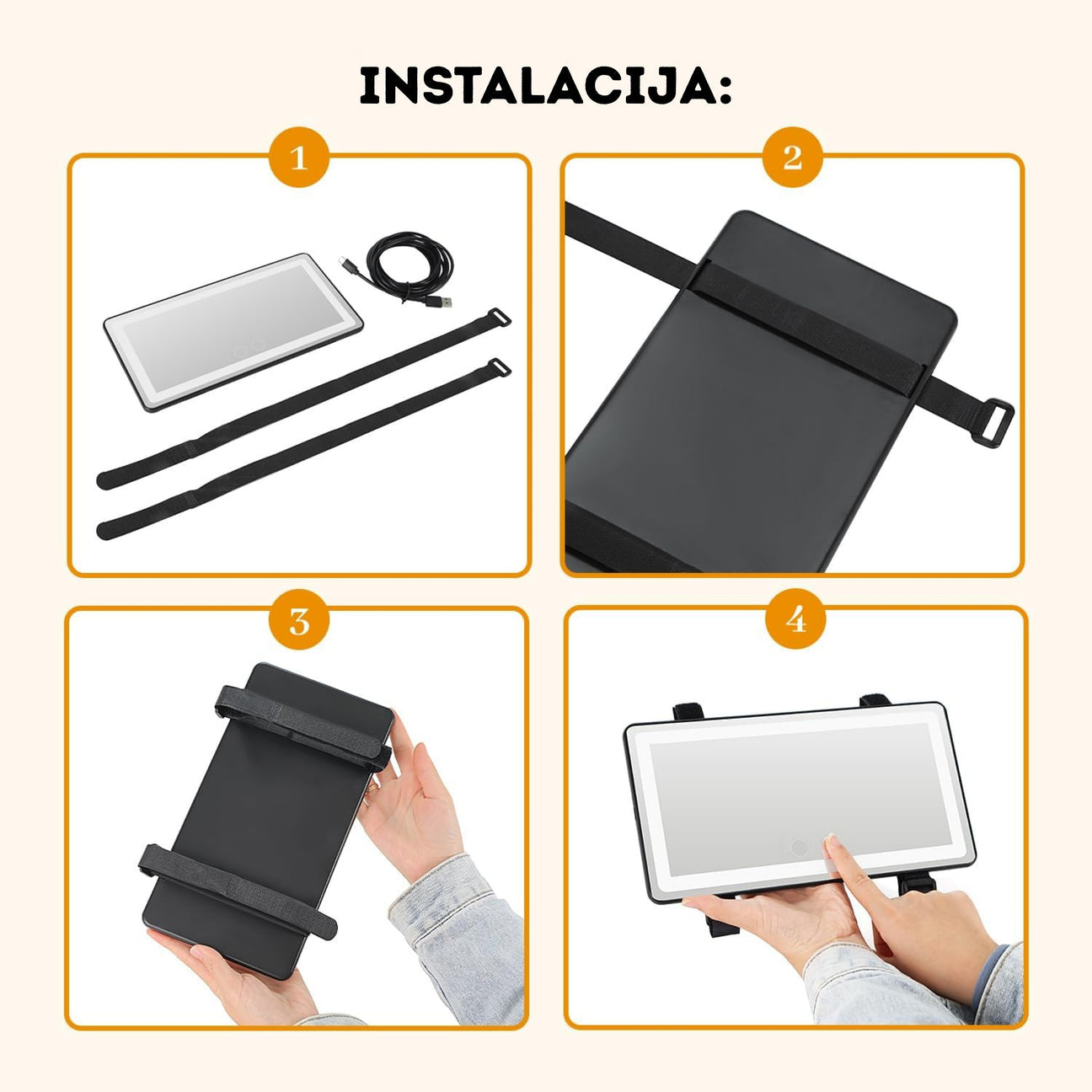 LED ogledalo za šminkanje u autu