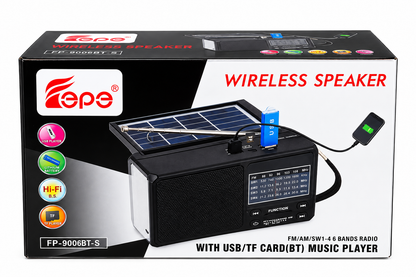 Prenosivi Radio sa Solarnim Panelom i Bluetooth Vezom