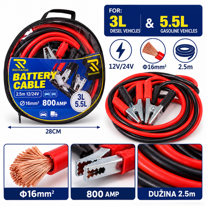 Start Kablovi za Auto 800A 2.5m – 12V/24V