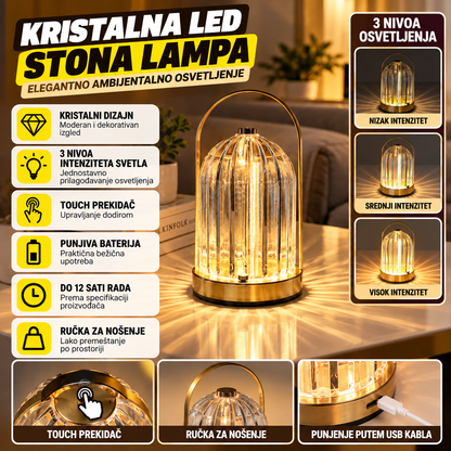 Kristalna LED Stona Lampa Andowl Q-LED33