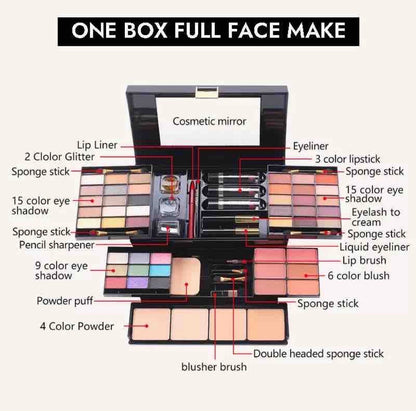 Miss Rose Profesionalni Set Šminke sa Ogledalom – Multifunkcionalni Makeup Kofer