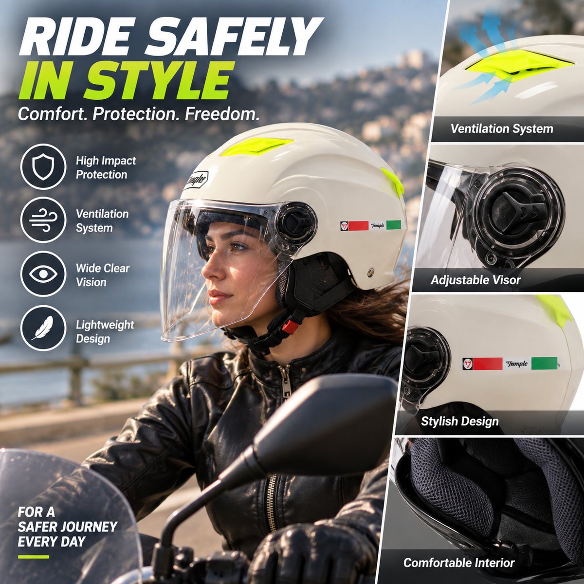Moto Kaciga sa Vizirom - Otvoreni Model
