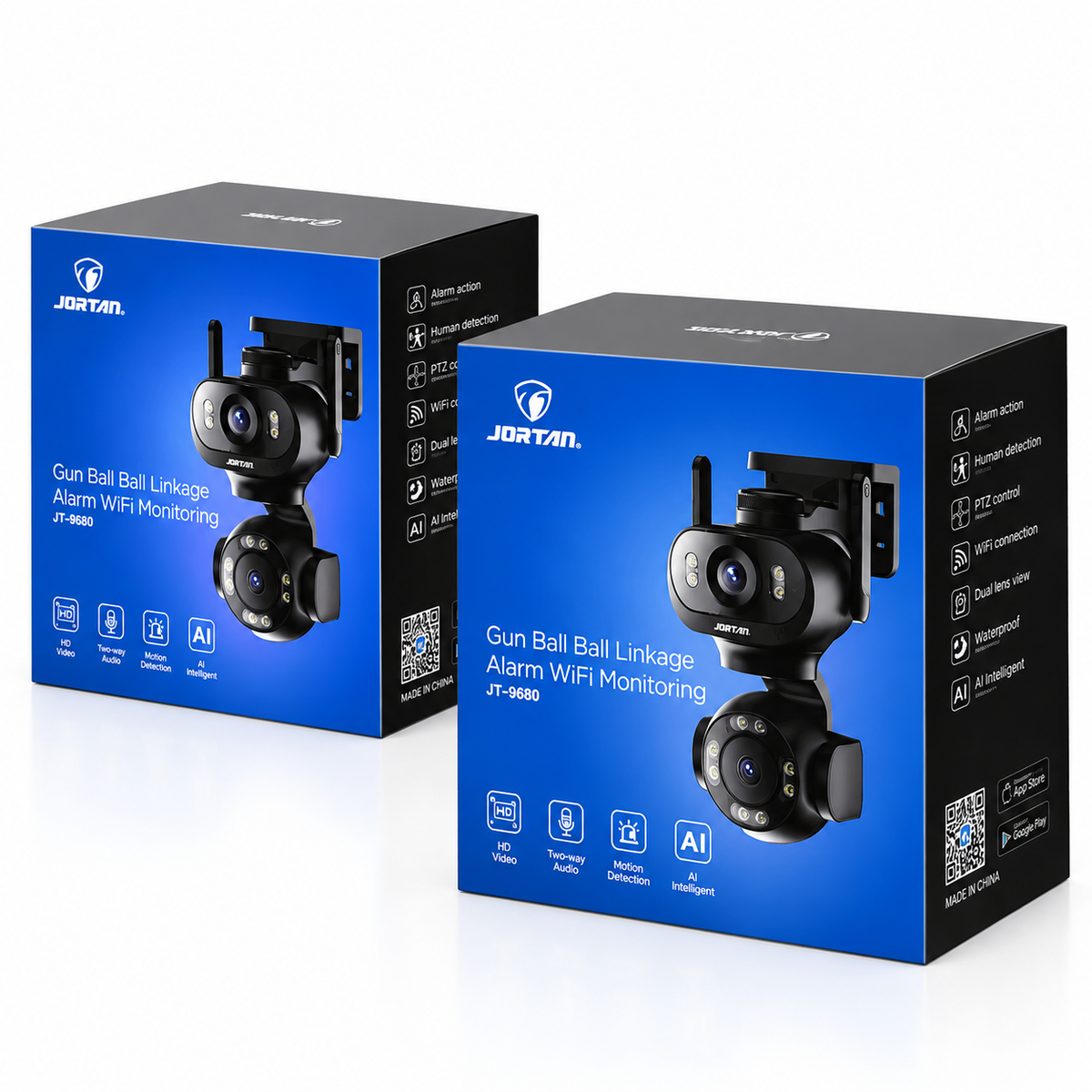JORTAN JT-9680 WiFi PTZ IP Kamera 6MP – Dual Lens, 8x Zoom, AI Detekcija, Noćni Vid i Dvosmerni Audio
