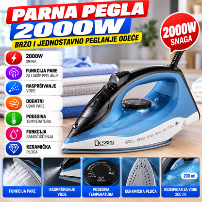 Parna Pegla 2000W sa Keramičkom Pločom