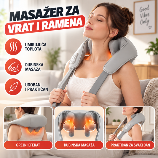Masažer za vrat i ramena sa grejačem