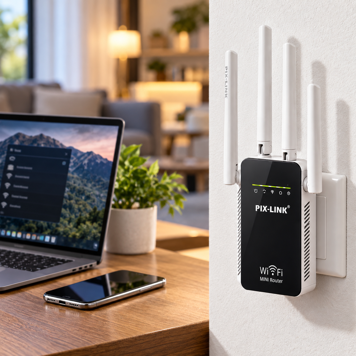 PIX-LINK WiFi Repeater – Pojačivač WiFi Signala sa 4 Antene