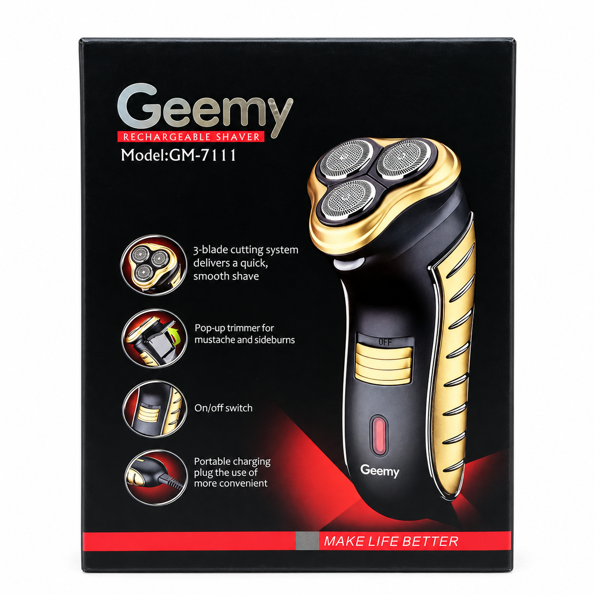 Geemy GM-7111 Punjivi Električni Brijač