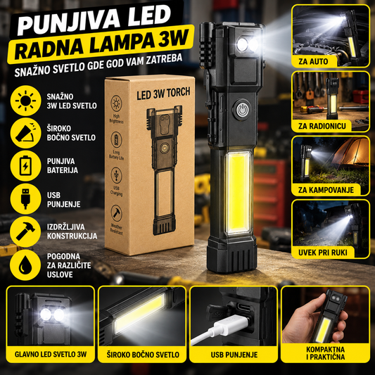 Punjiva LED Radna Lampa 3W